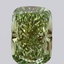 4.00 Ct. Fancy Vivid Green Cushion Lab Grown Diamond