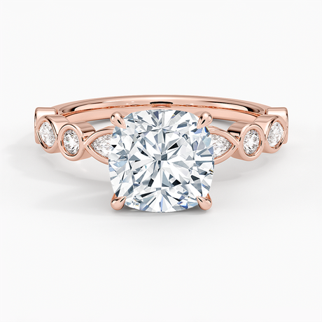 14K Rose Gold Versailles Bezel Diamond Ring