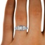 The Lovisa Ring, smallzoomed in top view on a hand