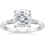 18K White Gold Tapered Baguette Three Stone Diamond Ring, smalltop view