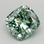 4.05 Ct. Fancy Vivid  Green Cushion Lab Grown Diamond