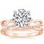 14K Rose Gold Alya Ring with Petite Twisted Vine Diamond Ring (1/8 ct. tw.)