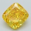 2.87 Ct. Fancy Vivid Yellow Cushion Lab Grown Diamond