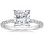 Platinum Petite Shared Prong Half Coverage Diamond Ring, smalltop view