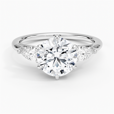 Platinum Luxe Delilah Three Stone Pear Diamond Ring