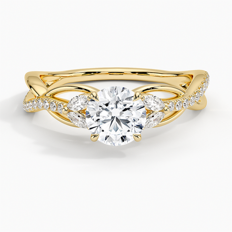 Nature Inspired Twisting Diamond Ring