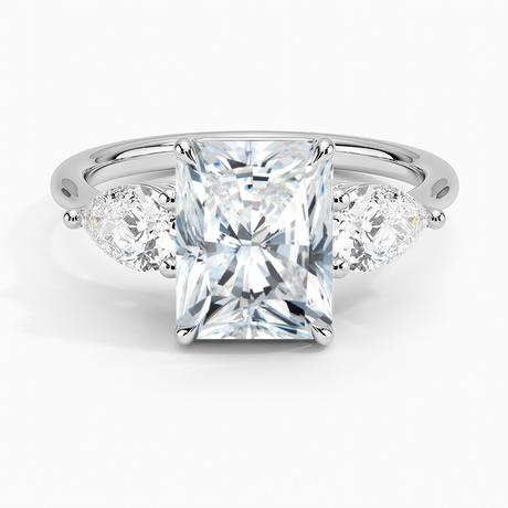 18K White Gold Luxe Opera Three Stone Diamond Ring