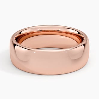 Low Profile 6.5mm Wedding Ring in 14K Rose Gold