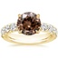 18K Yellow Gold Ellora Half Coverage Diamond Ring, smalltop view