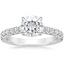 18K White Gold Sienna Half Coverage Diamond Ring, smalltop view