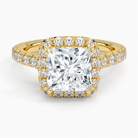18K Yellow Gold Sienna Halo Three-Quarter Coverage Diamond Ring (3/4 ct. tw.)