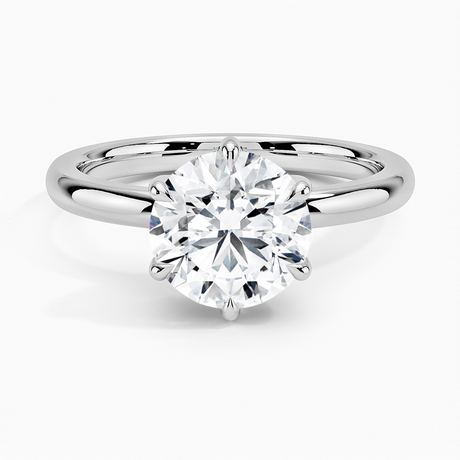 18K White Gold Fairmined 2mm Six-Prong Solitaire Ring
