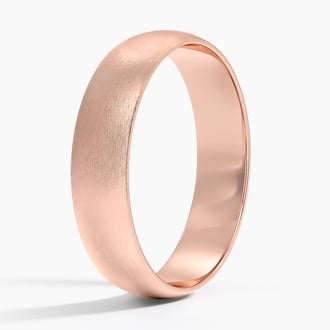 Matte Slim Profile 6mm Wedding Ring in 14K Rose Gold