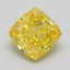 0.81 Ct. Fancy Vivid Yellow Cushion Lab Grown Diamond