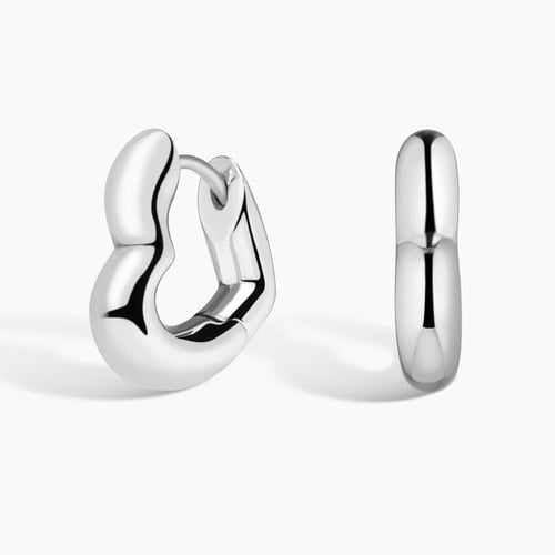 LOVE AND HEART HOOP EARRINGS ユーカリプト