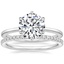 18K White Gold Petite Esme Solitaire Ring with Luxe Ballad Diamond Ring (1/4 ct. tw.)