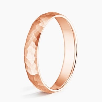 Canyon 4mm Wedding Ring in 14K Rose Gold