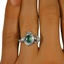 The Sundara Ring, smallzoomed in top view on a hand