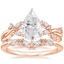 14K Rose Gold Azalea Twist Diamond Ring with Yvette Diamond Ring