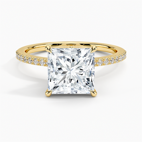 18K Yellow Gold Ballad Hidden Floral Halo Diamond Ring