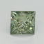 1.15 Ct. Fancy Vivid Green Princess Lab Grown Diamond