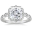 Platinum Cadenza Halo Diamond Ring, smalltop view