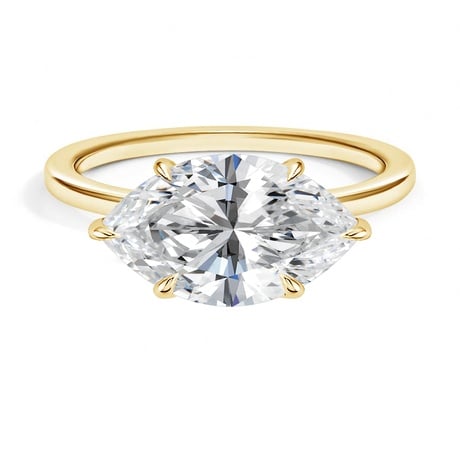 Flush Fit East-West Solitaire Ring