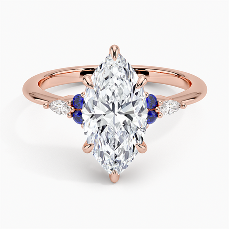 14K Rose Gold Nadia Sapphire and Diamond Ring