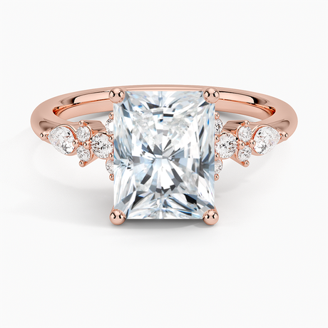 14K Rose Gold Rosette Diamond Ring