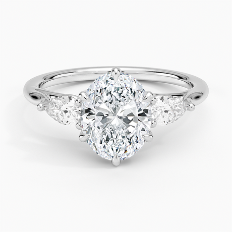 Platinum Luxe Delilah Three Stone Pear Diamond Ring
