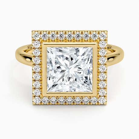 Bezel Halo Diamond Ring