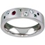 Multi Color Flush-Set Sapphire Ring, smallside view