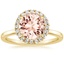 18K Yellow Gold Vienna Halo Diamond Ring, smalltop view