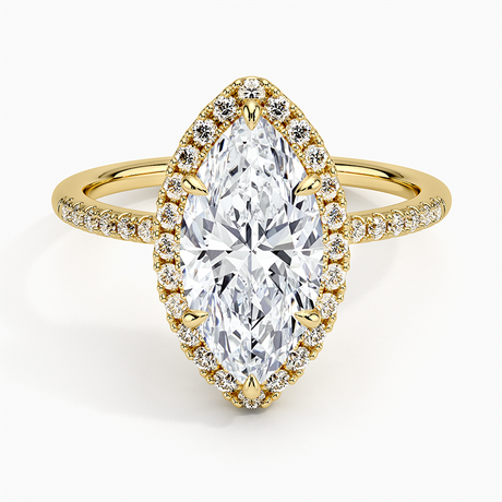 18K Yellow Gold Cambria Halo Diamond Ring