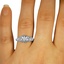 The Ondelette Ring, smallzoomed in top view on a hand