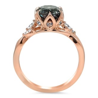 Custom Floral Gallery Sapphire Ring