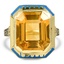 Art Nouveau Citrine Cocktail Ring