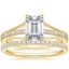 18K Yellow Gold Tressa Split Shank Diamond Ring with Ballad Diamond Ring (1/6 ct. tw.)