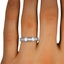 Liora Wedding Ring, smallzoomed in top view on a hand