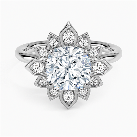 18K White Gold Fiore Halo Diamond Ring (1/4 ct. tw.)