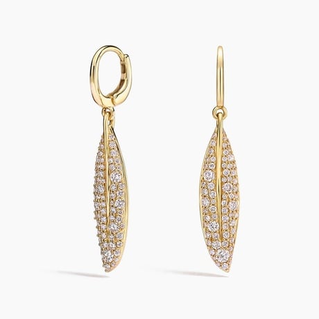 Jane Goodall Pavé Olive Branch Lab Diamond Drop Earrings