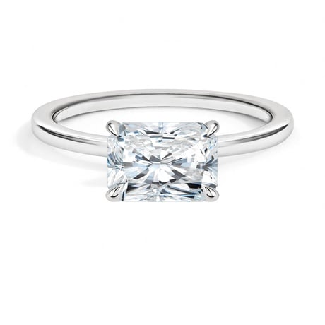 18K White Gold Perfect Fit East-West Solitaire Ring