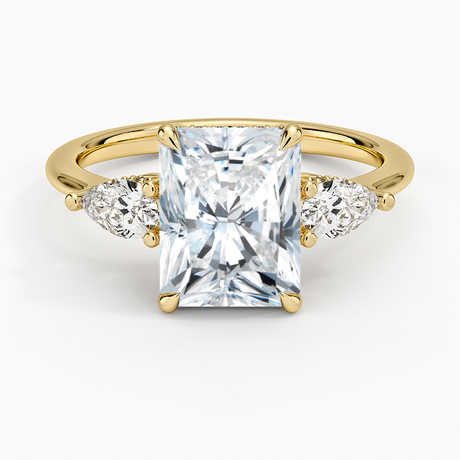 18K Yellow Gold Adorned Opera Three Stone Diamond Ring (1/2 ct. tw.)
