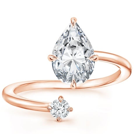 14K Rose Gold Alma Toi et Moi Diamond Ring