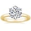 18K Yellow Gold Comfort Fit 2mm Six-Prong Solitaire Ring, smalltop view
