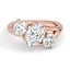 Custom Tilted Three Stone Diamond Ring