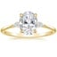 18K Yellow Gold Petite Cometa Three Stone Diamond Ring, smalltop view
