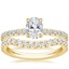 18K Yellow Gold Amelie Diamond Ring with Curved Amelie Diamond Ring