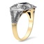 The Alix Ring, smalltop view on a hand