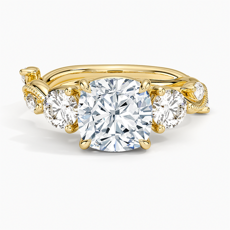 Vintage Secret Garden Three Stone Diamond Ring